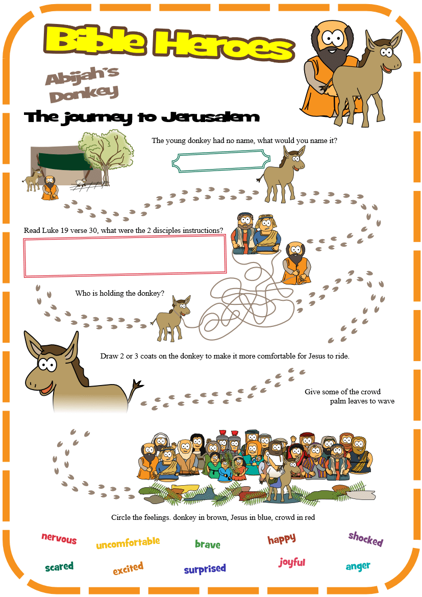 palm sunday kids activities printable