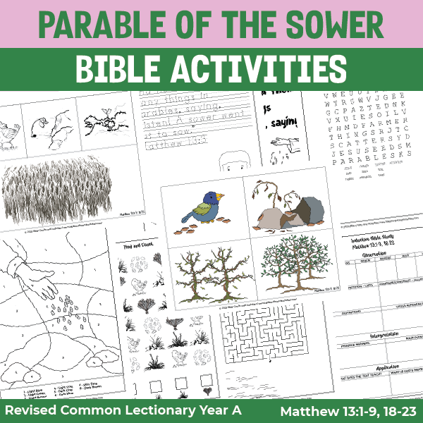 Parable Of The Sower Activity Pages Bible Crafts Shop