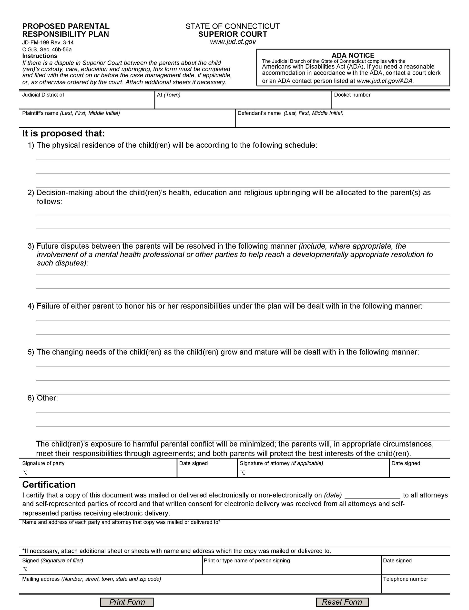 Parent Plan Template