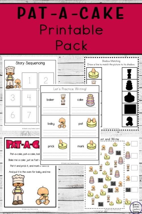 Pat A Cake Printable Pack Simple Living Creative Learning