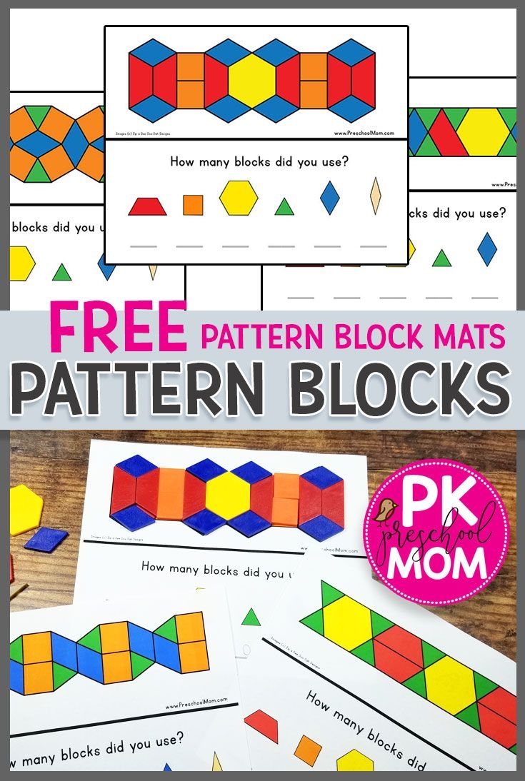 pattern block activity cards printable