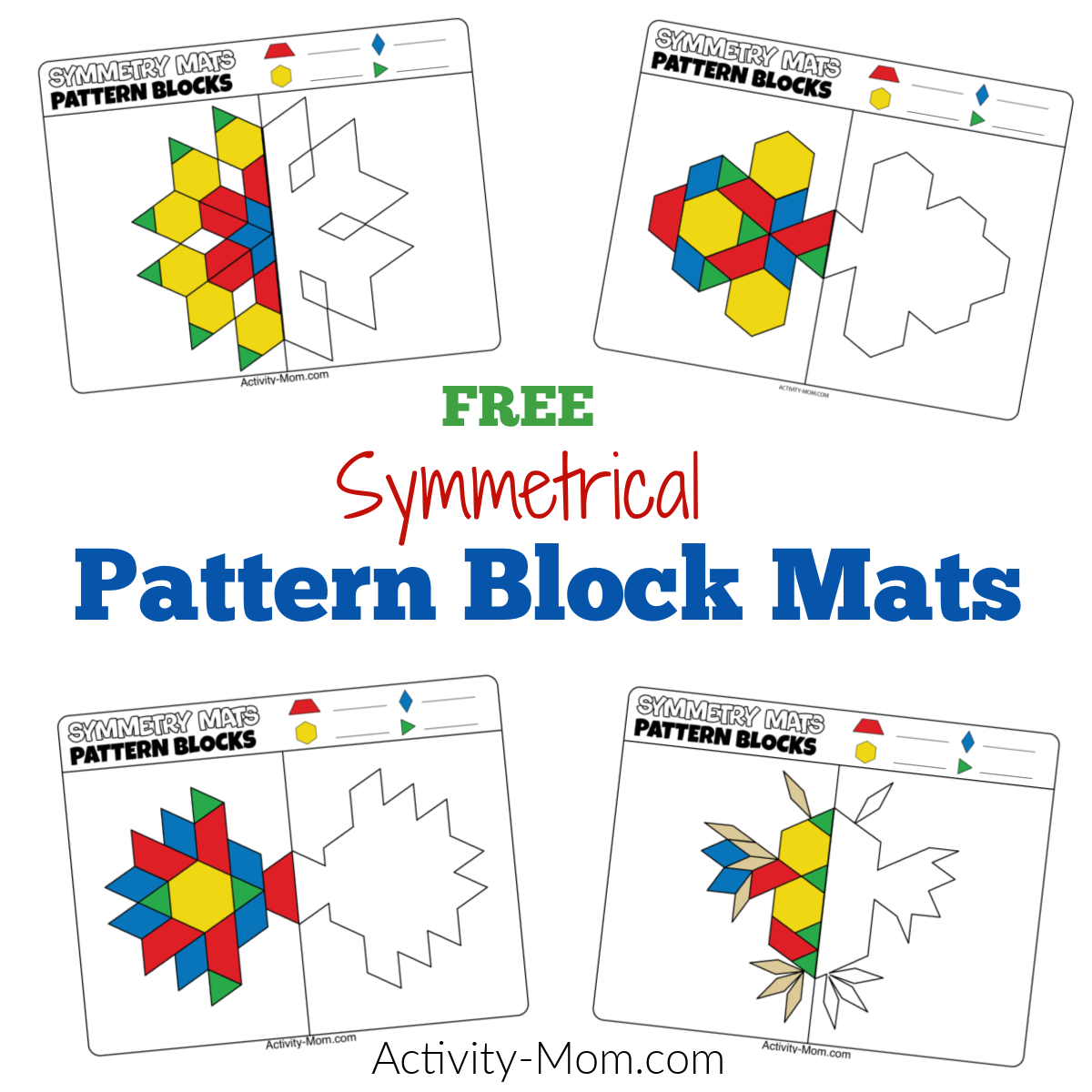 Pattern Block Mats free Printable The Activity Mom