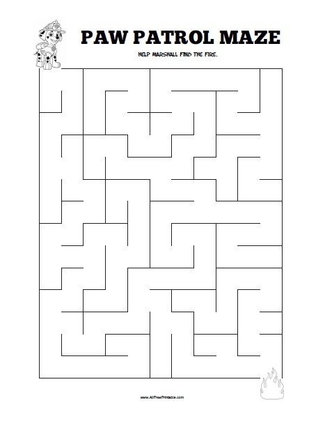 paw patrol printable activity