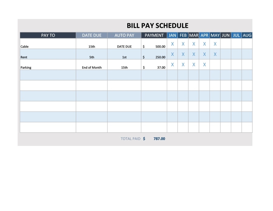Pay Plan Template Printable Calendars AT A GLANCE