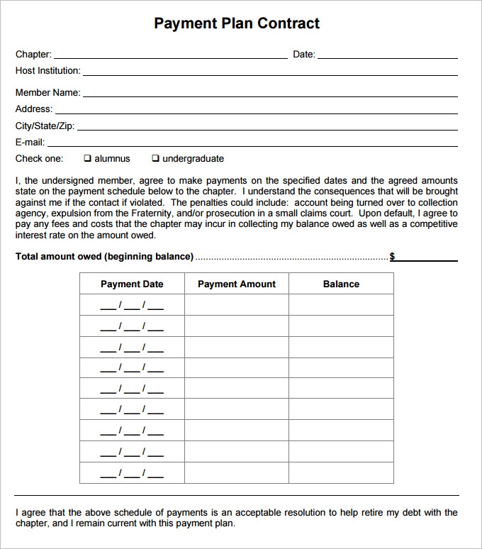 Payment Plan Agreement Template 21 Free Word PDF Documents Download 