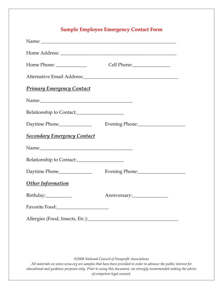 Pdf Printable Emergency Card Template Printable Word Searches