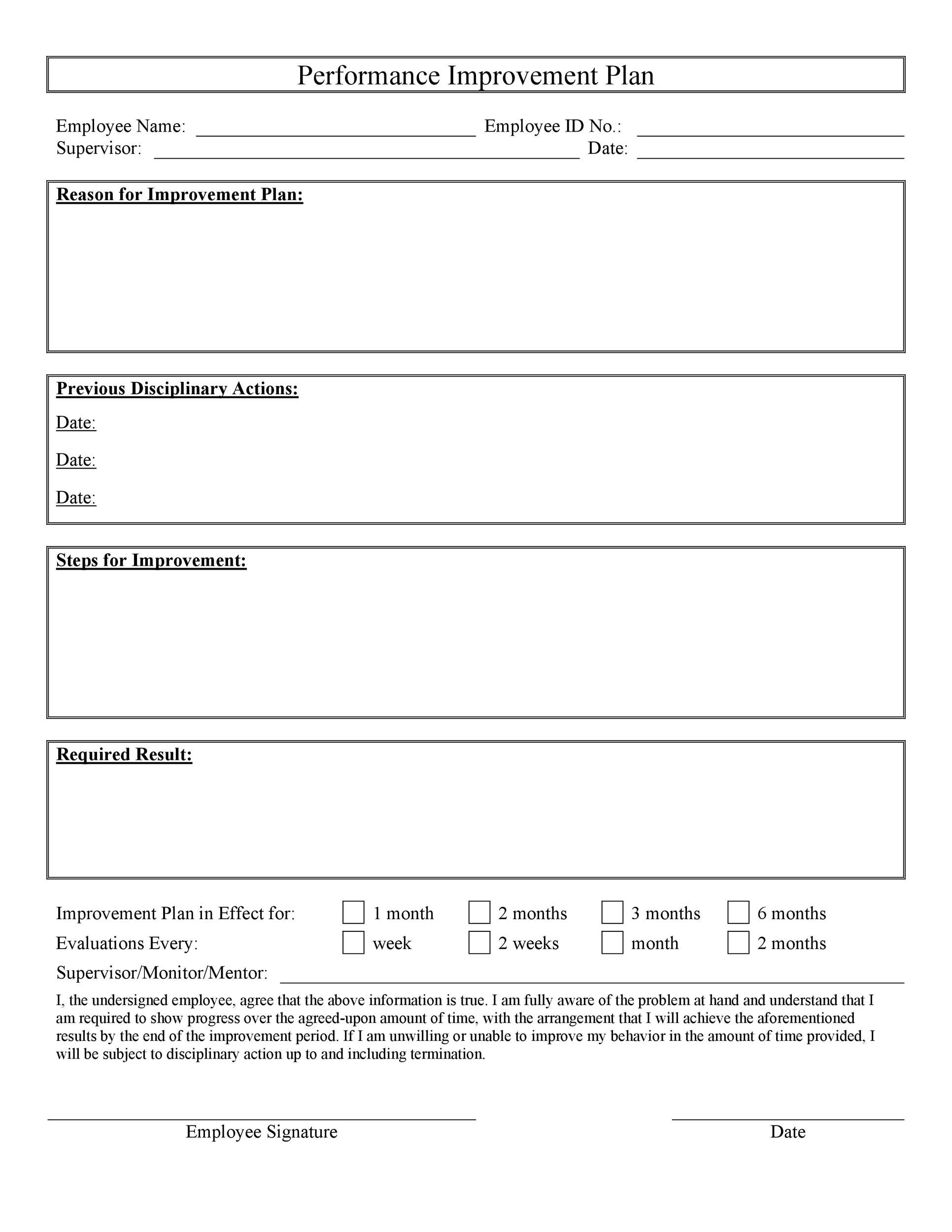Performance Improvement Plan Templates Examples 61476 Hot Sex Picture
