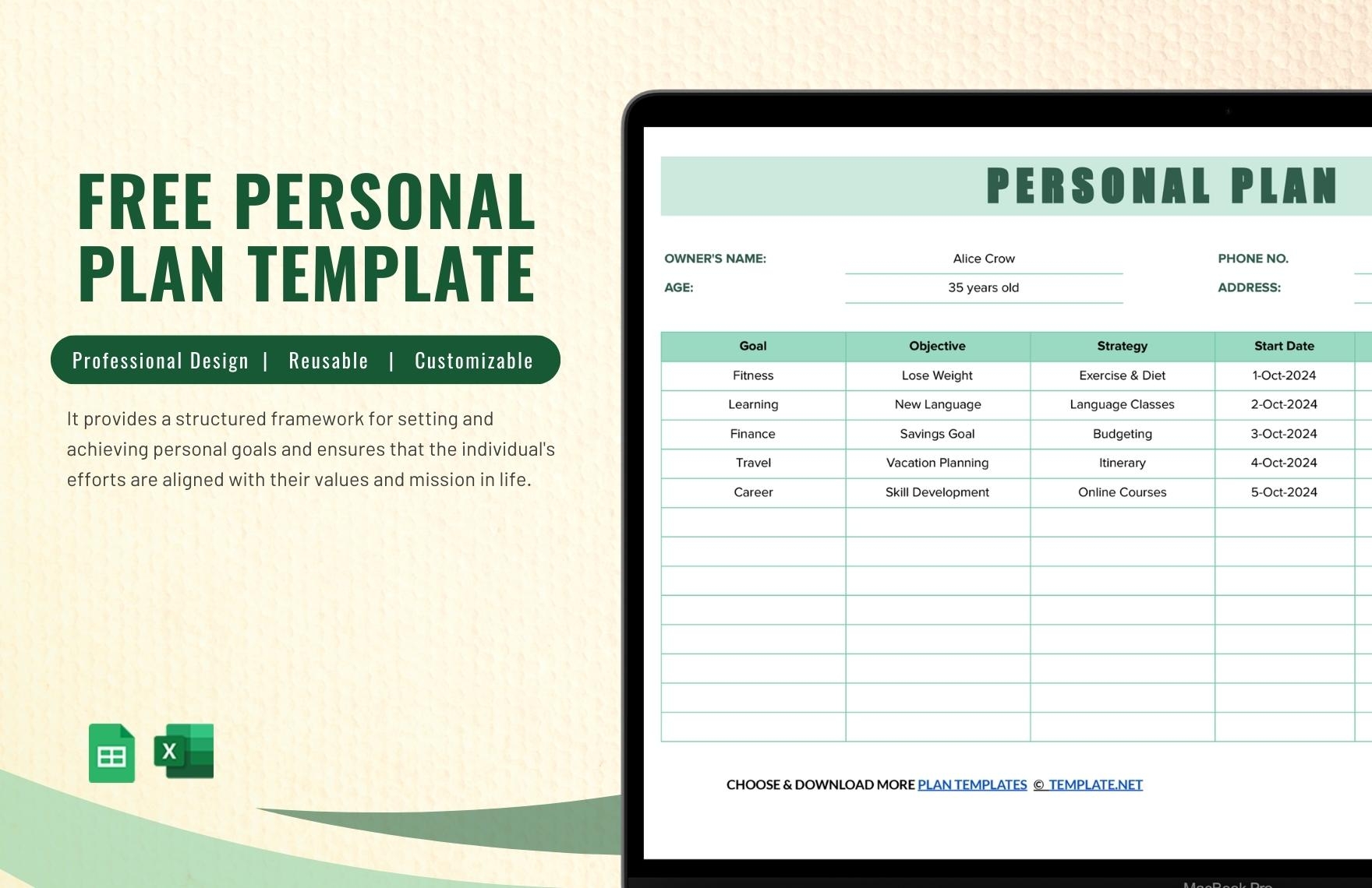 10 year plan template