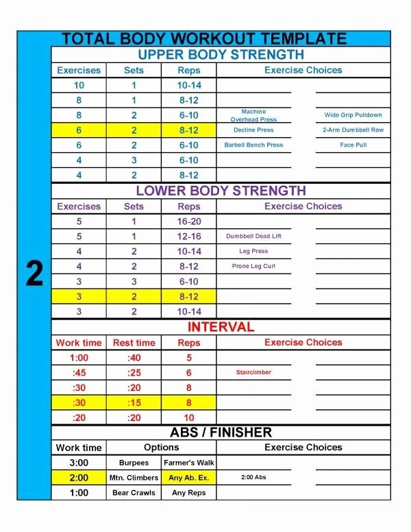 Personal Fitness Plan Template Unique 4 Practical Templates To Simplify