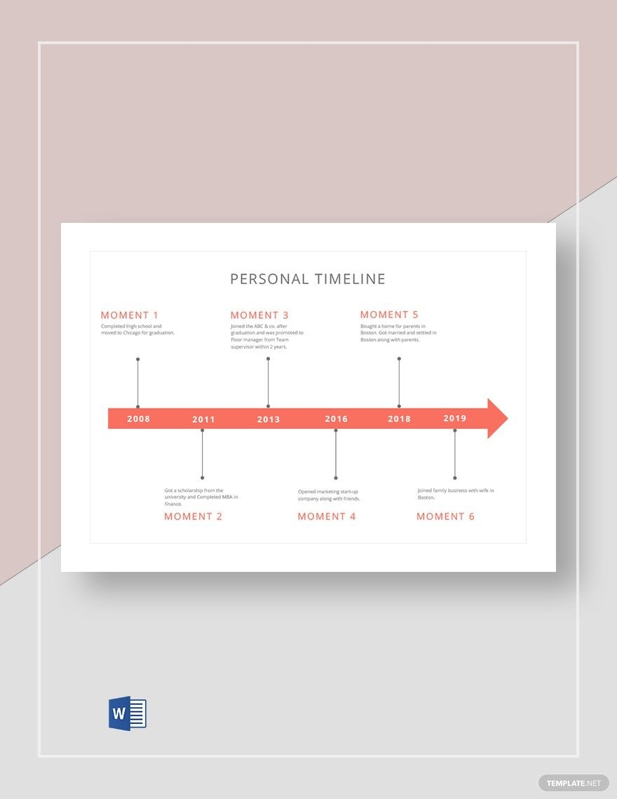 Personal Timeline Template In Word Download Template