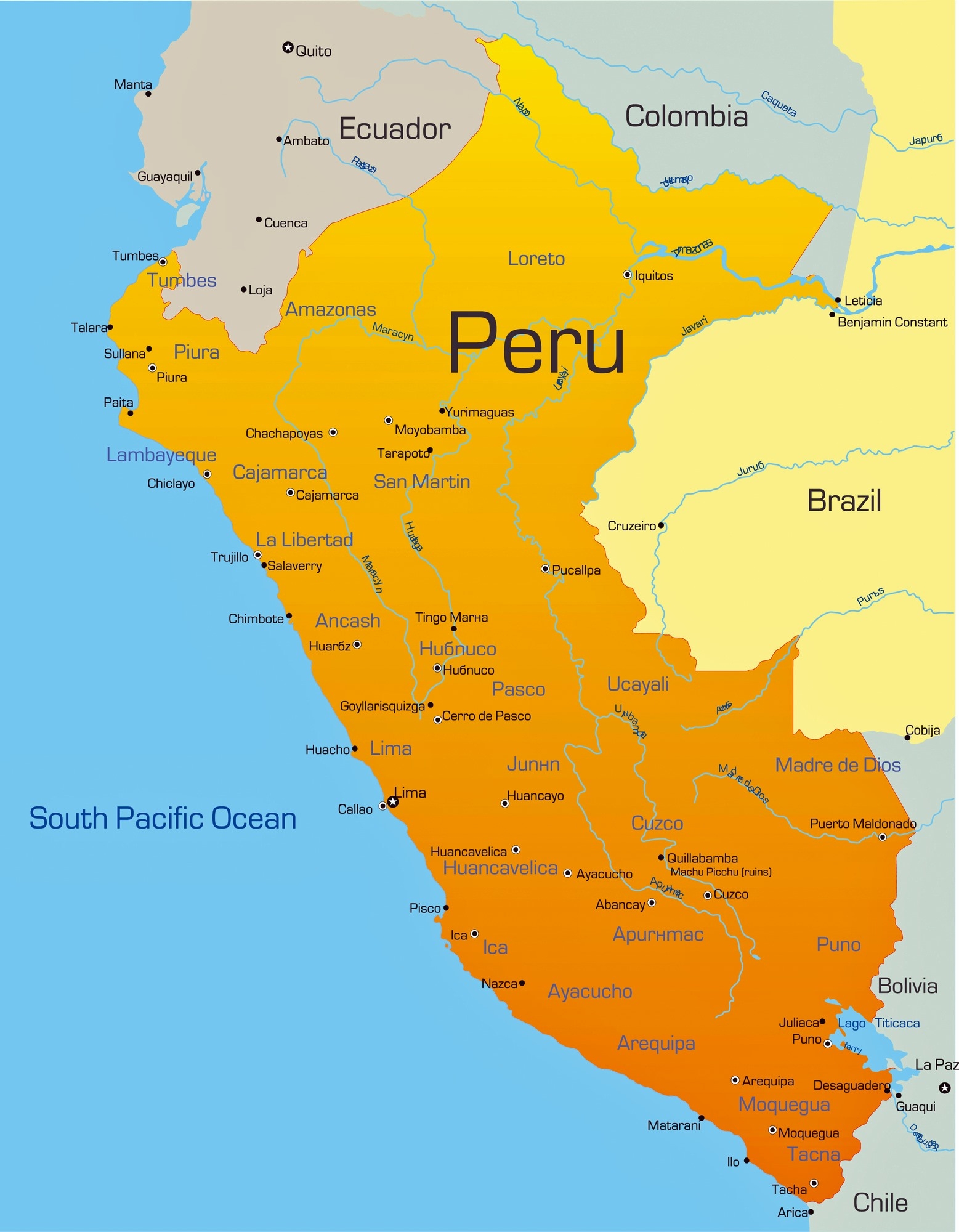 Peru Map Printable