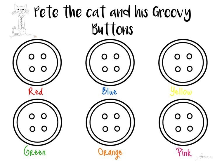 Pete The Cat Activity Pete The Cat Pete The Cat Buttons Templates 