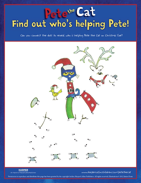 Pete The Cat Saves Christmas Connect The Dots