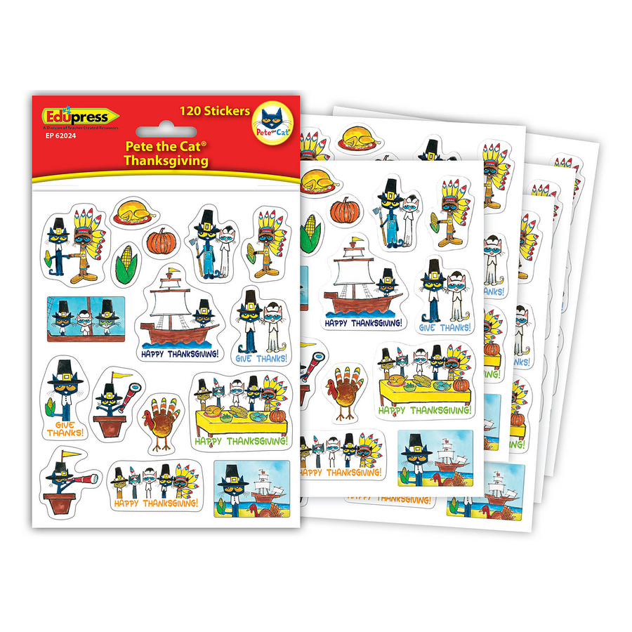 Pete The Cat Thanksgiving Stickers TCR62024 Teacher Created Resources