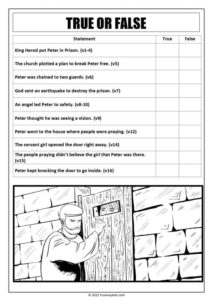 Peter Was Rescued From Prison True Or False Questions For Teen Teen