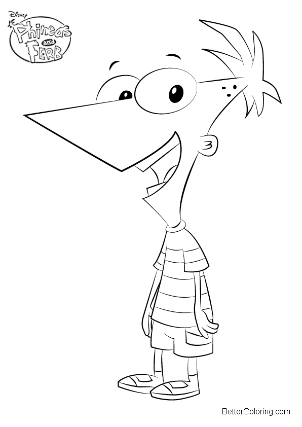 Phineas And Ferb Coloring Pages Phineas Flynn Free Printable Coloring 