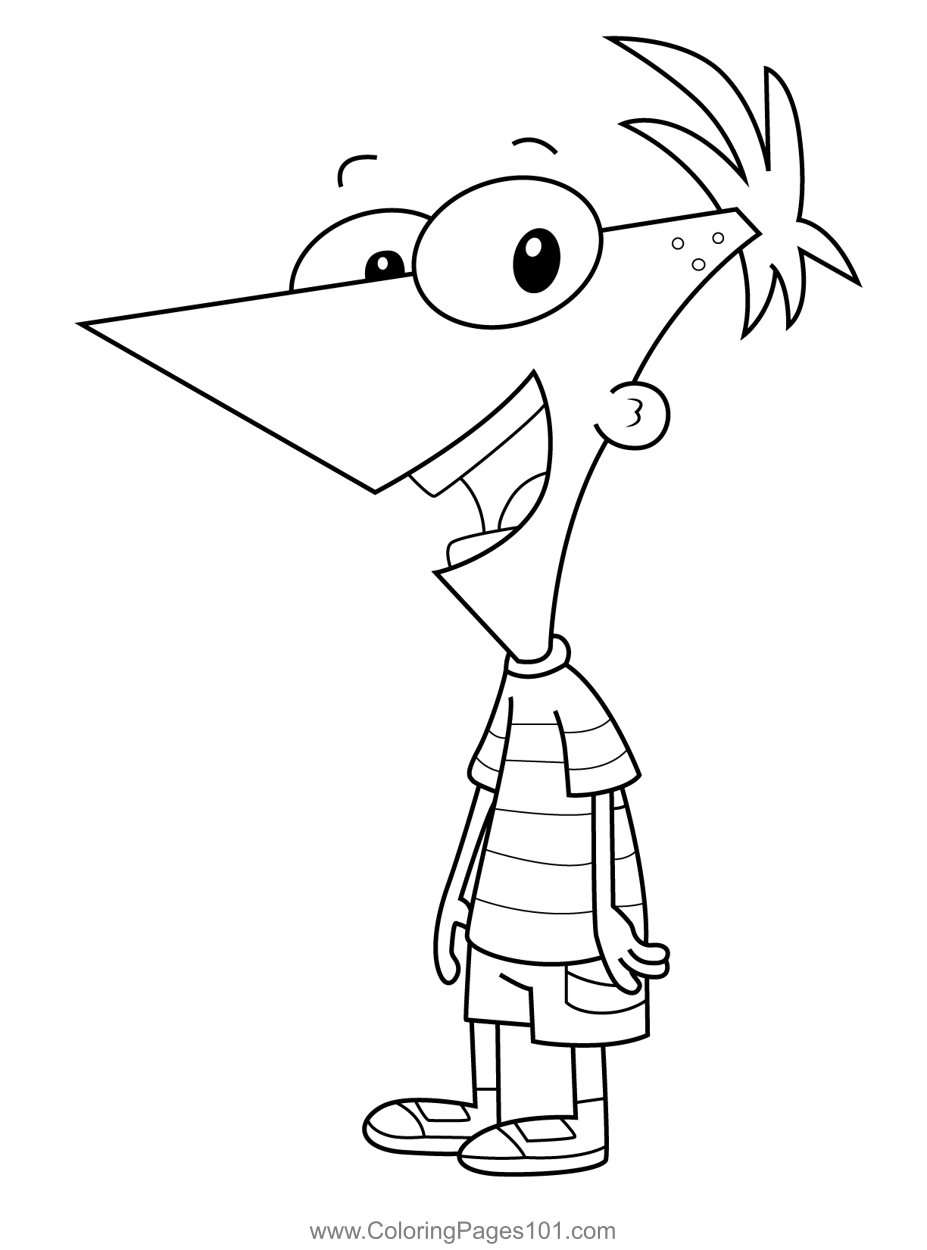 Phineas Flynn Phineas And Ferb Coloring Page In 2023 Phineas And Ferb
