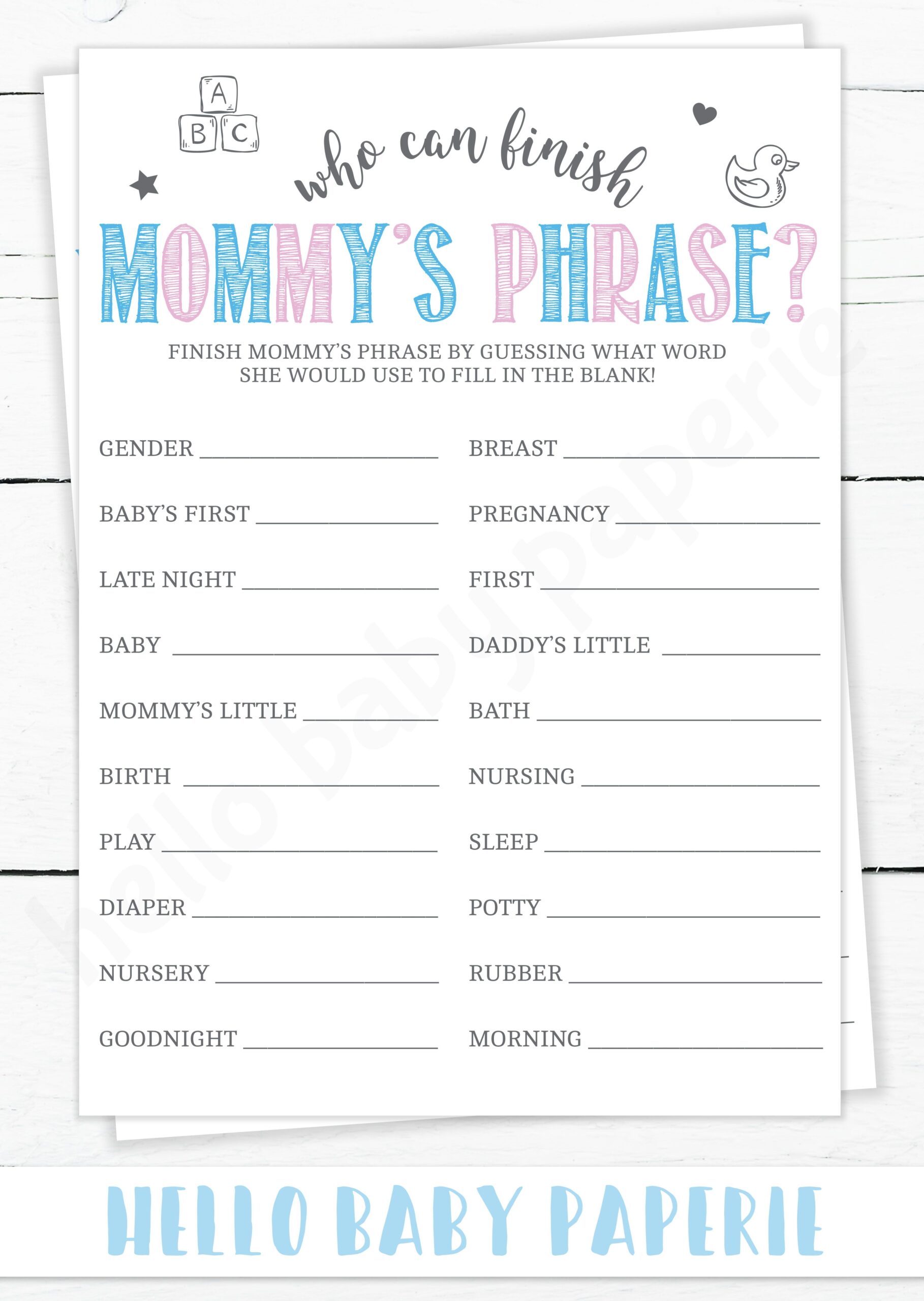 Pink And Blue Baby Shower Games Gender Reveal Baby Shower Games Mommy 