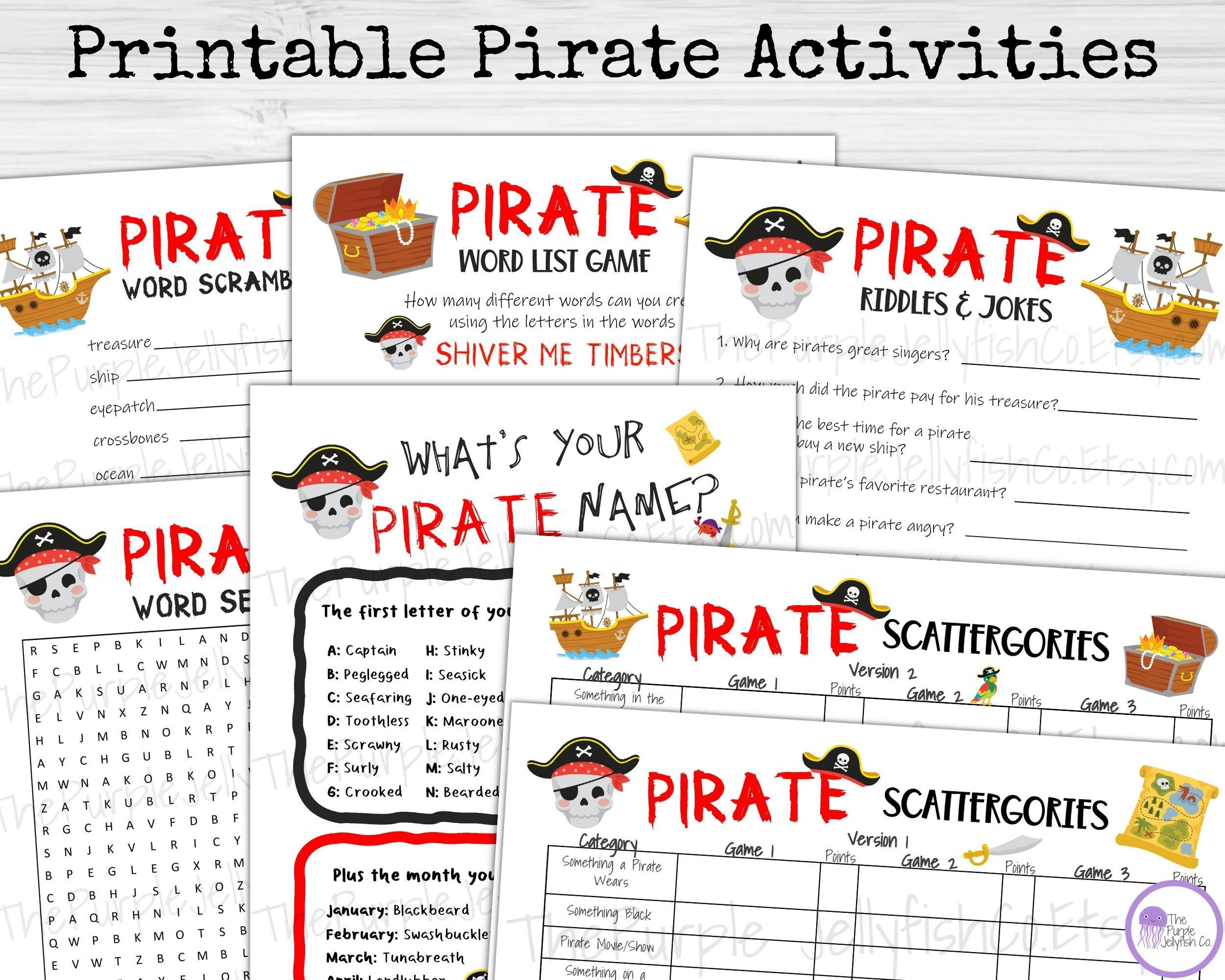 pirate activities ks1 printables