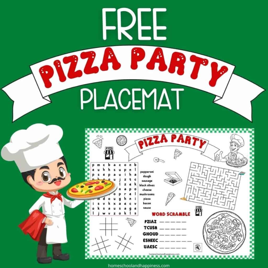 Pizza Placemat Printable Activity