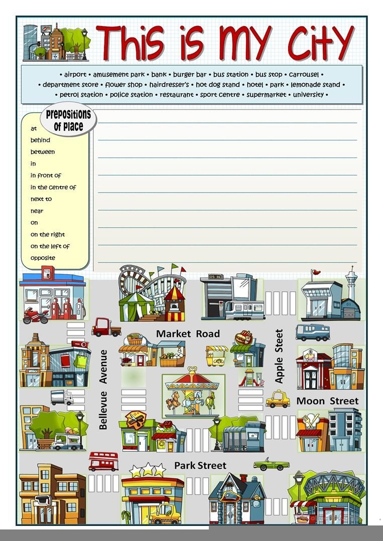 Places In Town Crossword Puzzle Worksheet Free Esl Printable Places