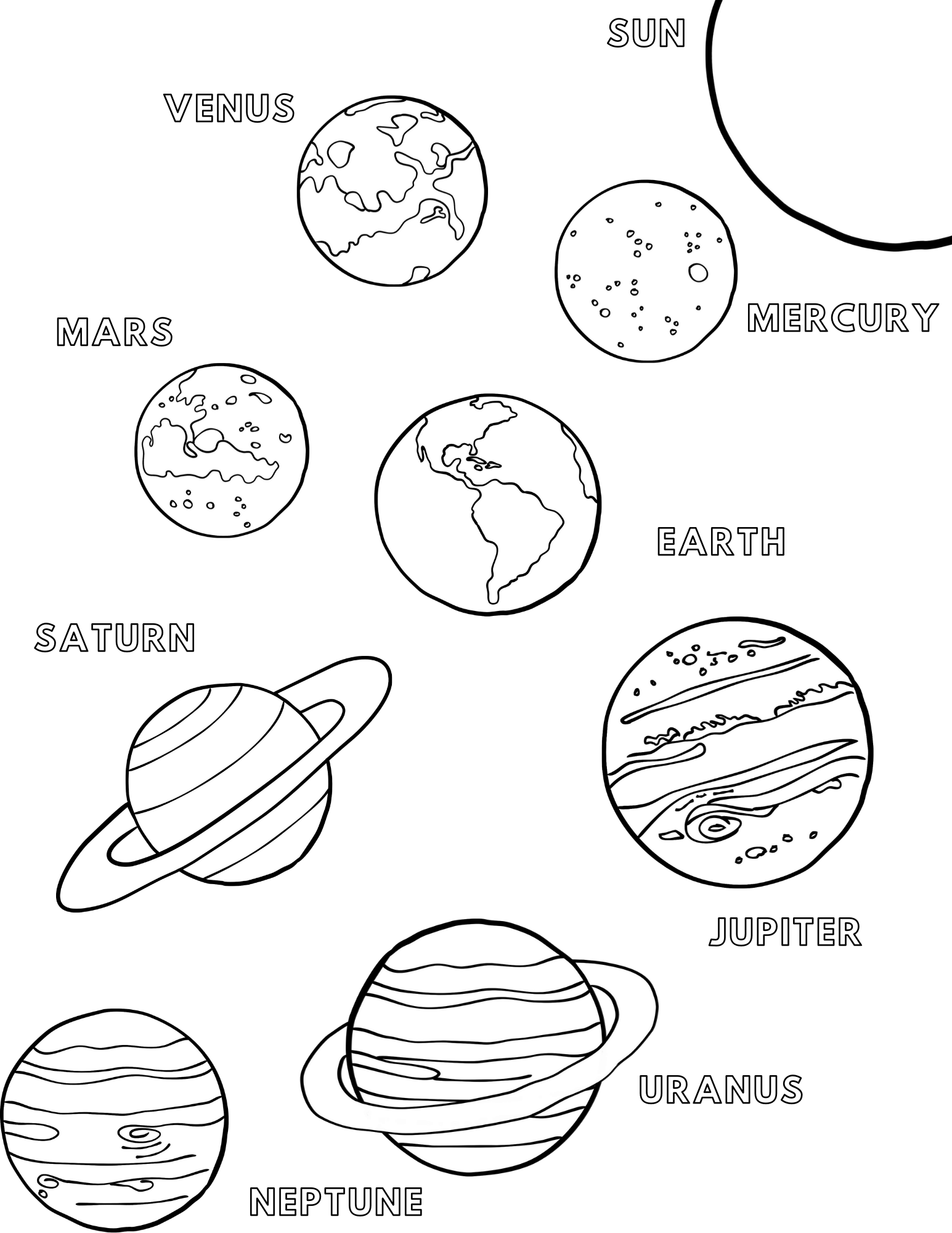 Planets Coloring Pages Printable