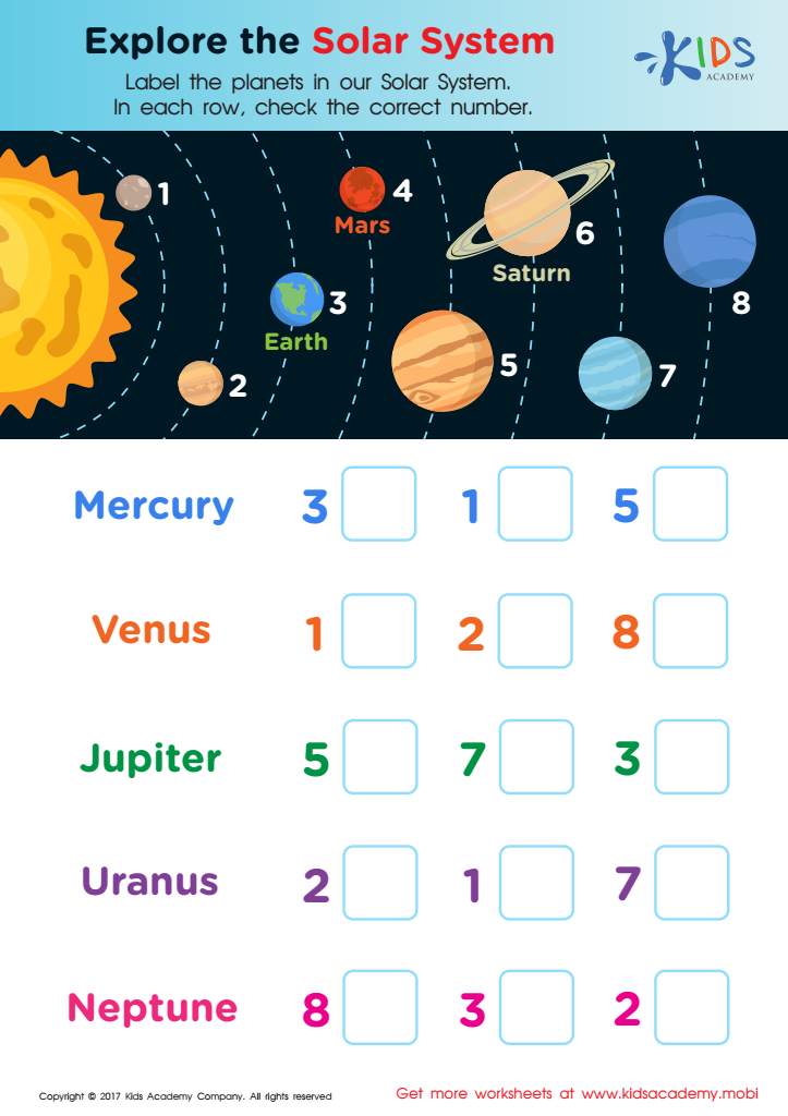 Planets In Order From The Sun Worksheet Scienceworksheets