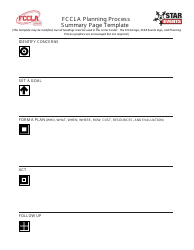 Planning Process Summary Page Template Fccla Download Printable PDF