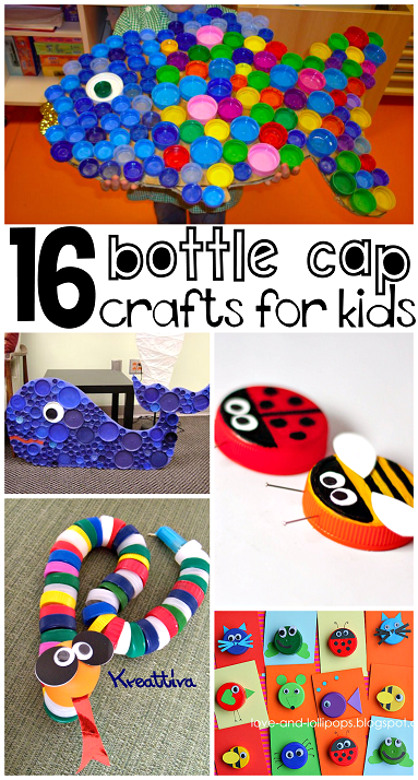 Plastic Bottle Cap Milk Cap Lid Crafts For Kids To Make 