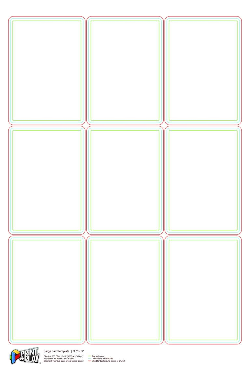 free printable game card template