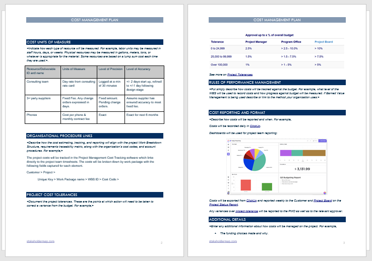 project management plan templates