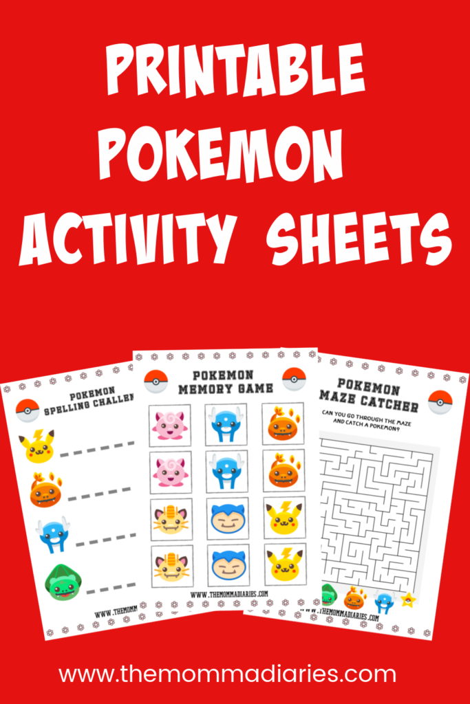 Pokemon Activities Printables Free