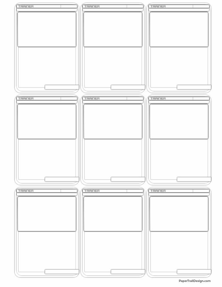 Pokemon Card Template Free Printable