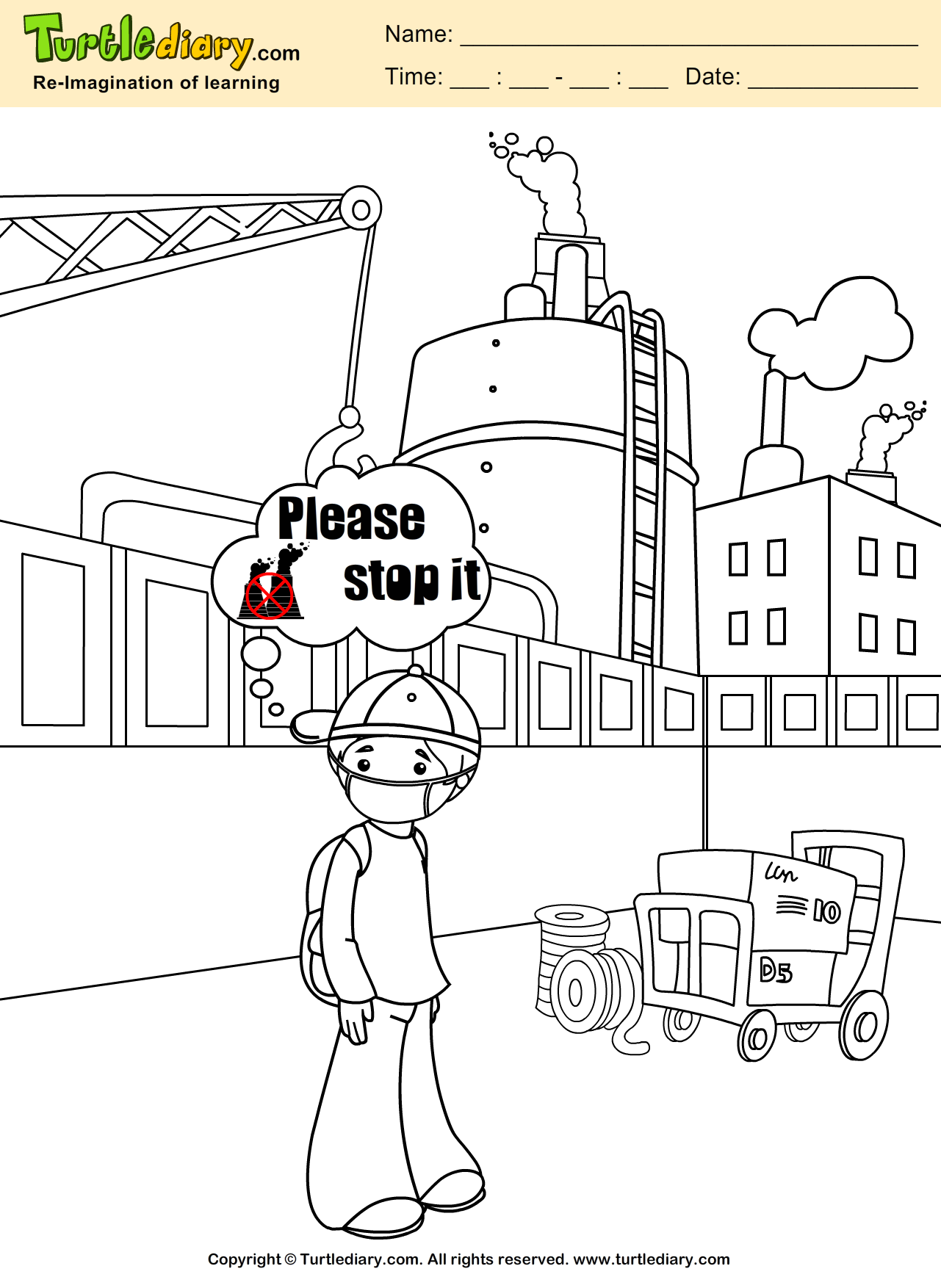 Pollution Coloring Pages Coloring Home