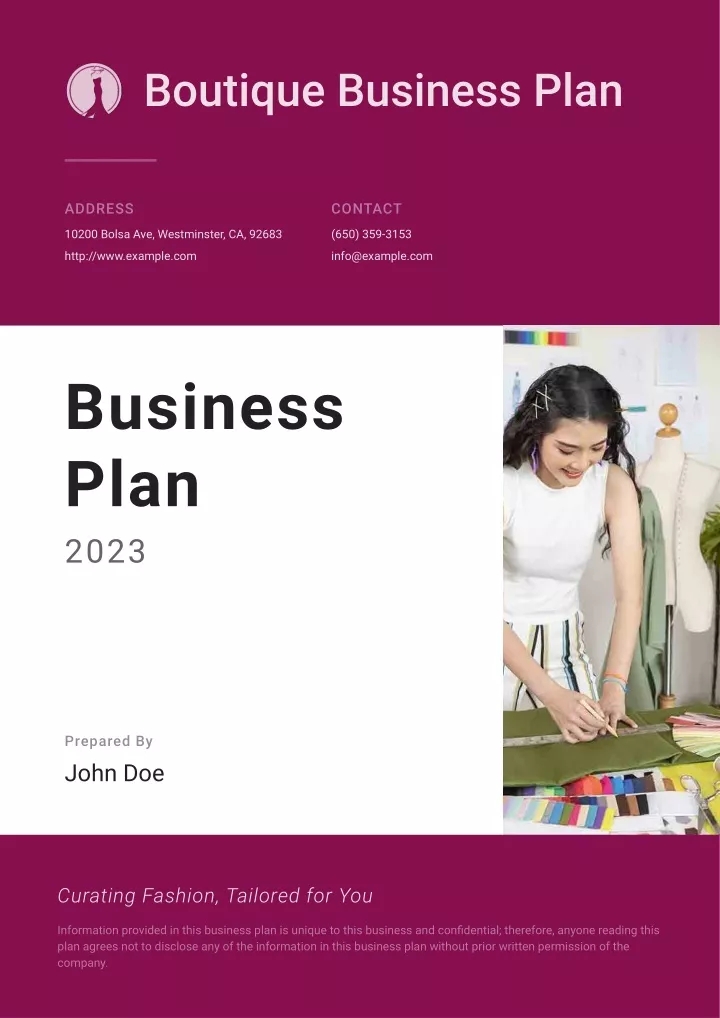 PPT Boutique Business Plan Example Template PowerPoint Presentation 
