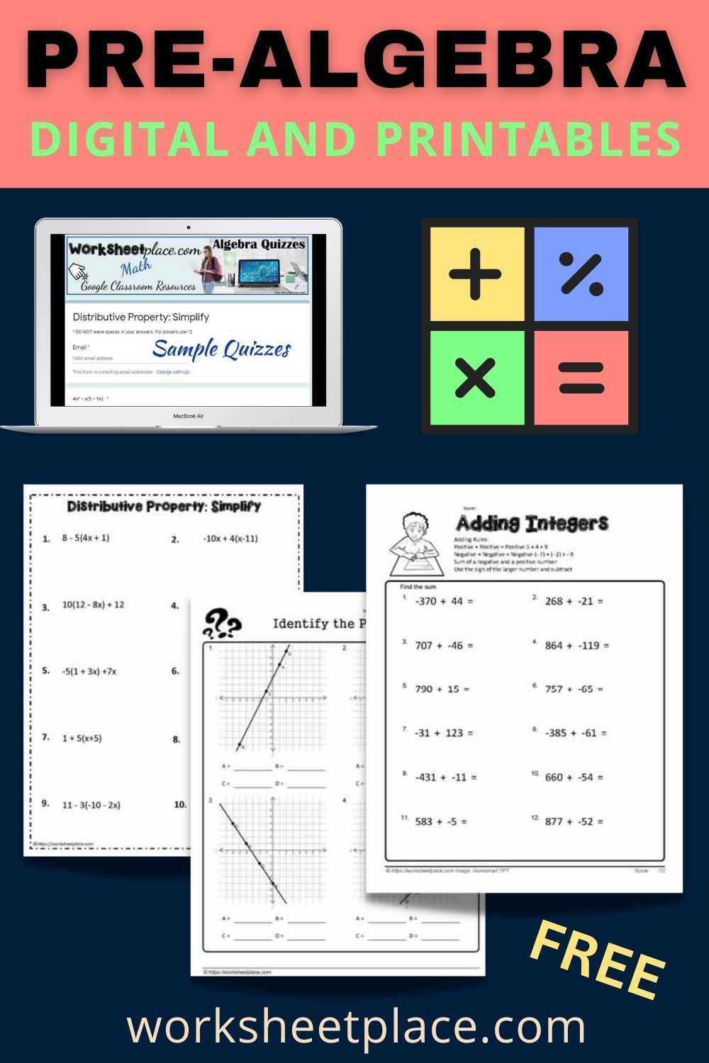 pre algebra group activities printables