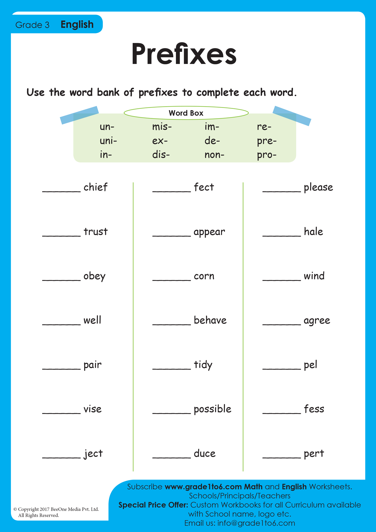 Prefixes And Root Words K5 Learning Worksheets Library