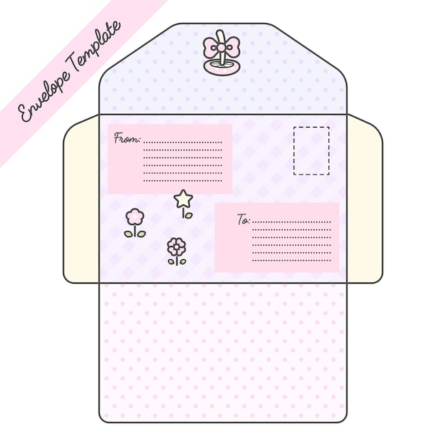 Premium Vector Cute Envelope Template Worksheets Library