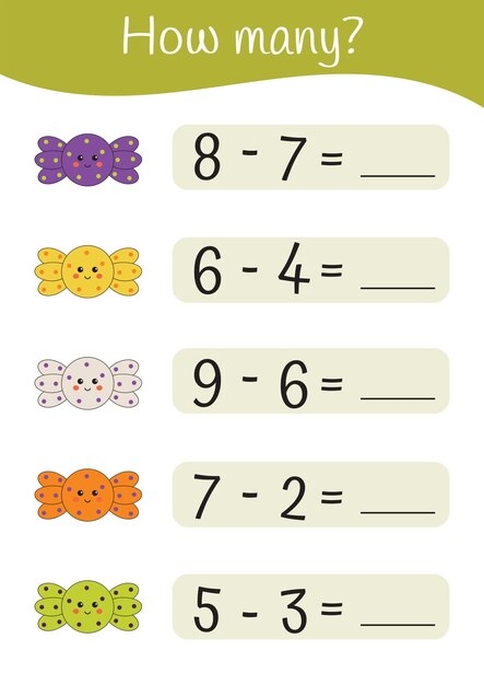 Premium Vector Halloween Printable Educational Math Worksheet 