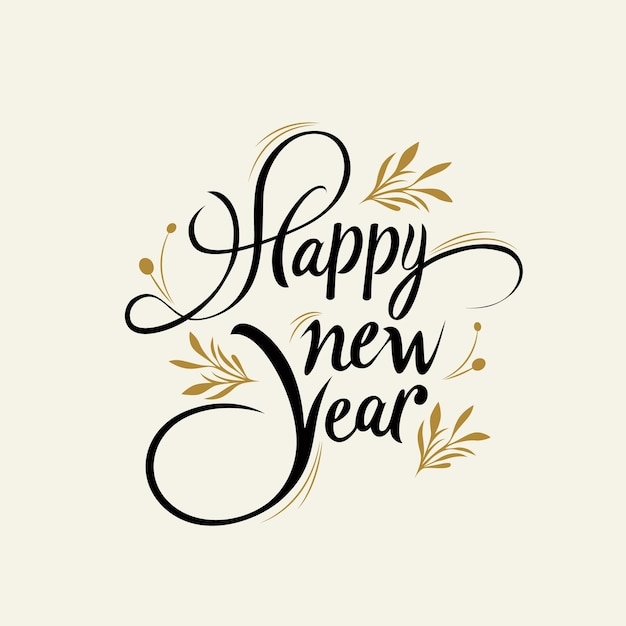 Premium Vector Happy New Year Lettering Design