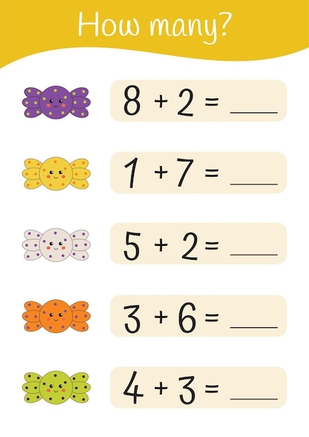 Premium Vector Math Printable Educational Worksheet Halloween 