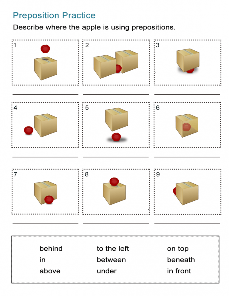 prepositions of time printable activities