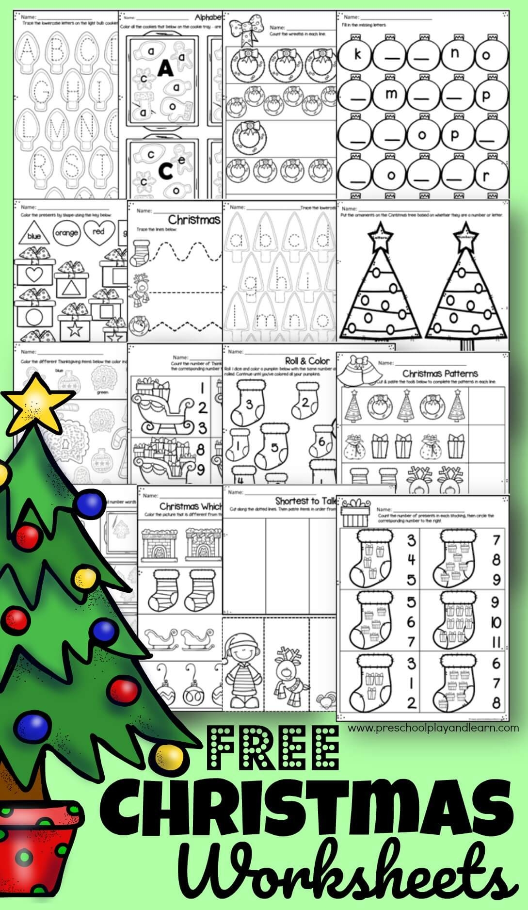 Preschool Christmas Printable Worksheets Printable Worksheets