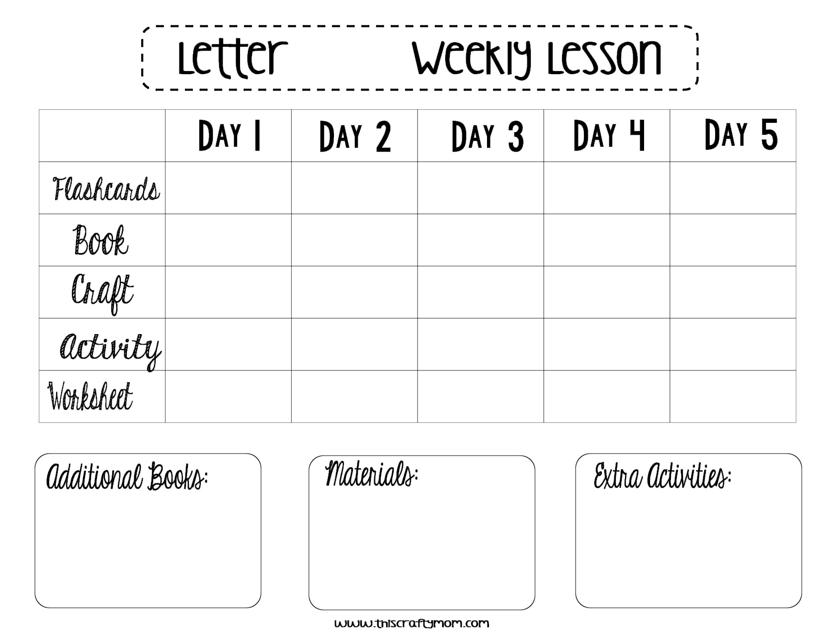 Preschool Lesson Plan Template This Crafty Mom