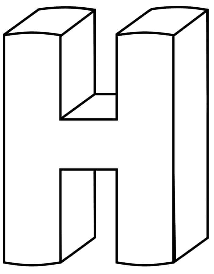 Printable 3D Bubble Letter H