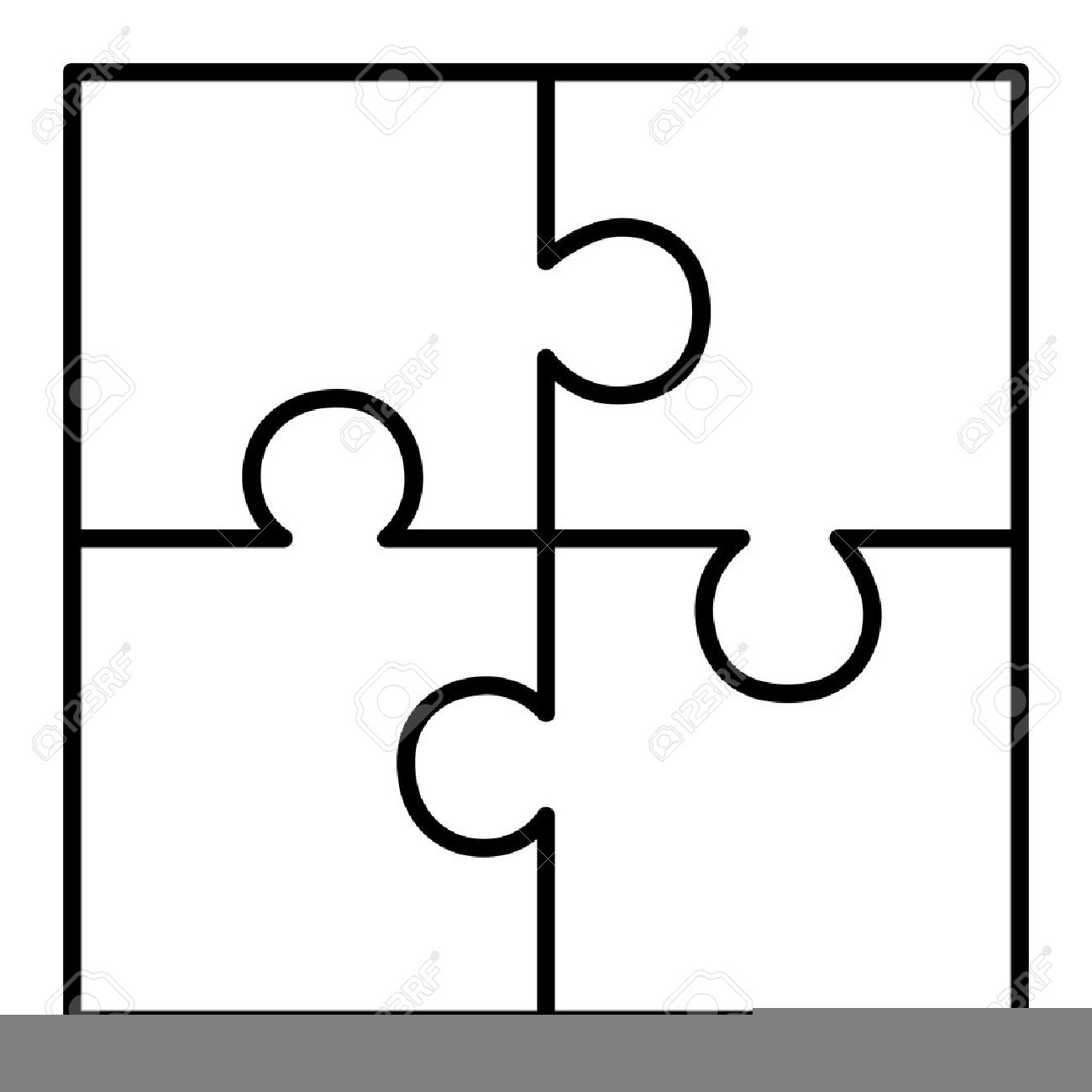 4 piece puzzle template