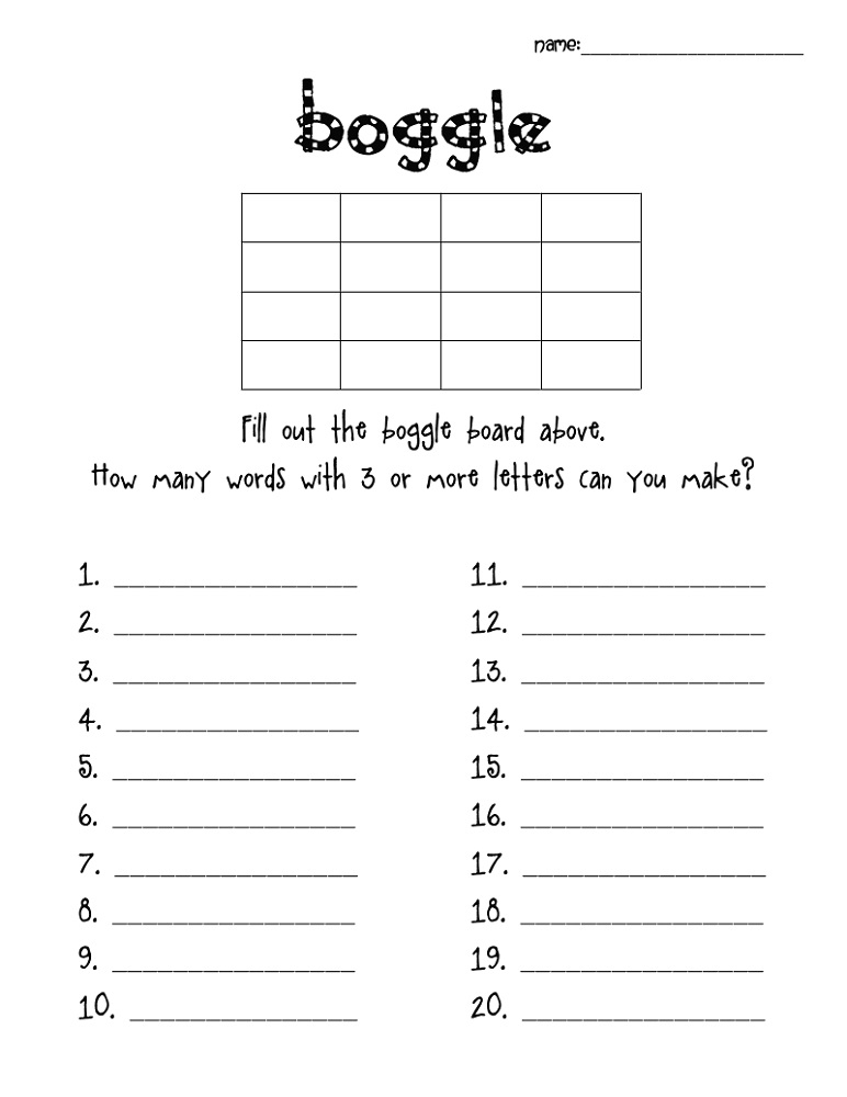 Printable Activities For 10 Year Olds