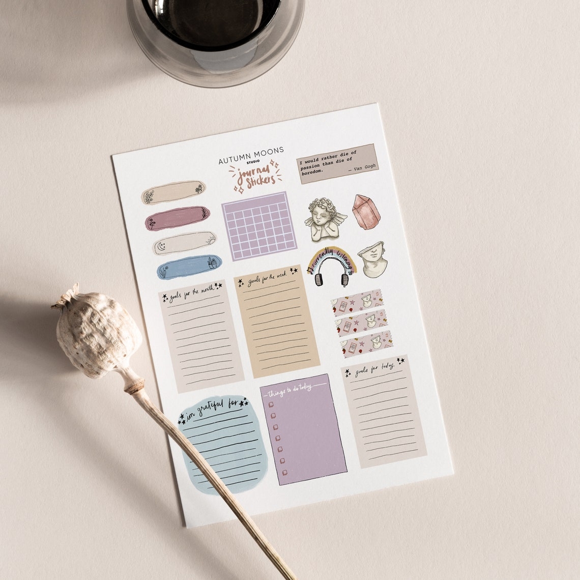 Printable Aesthetic Stickers For Journal Printable Templates