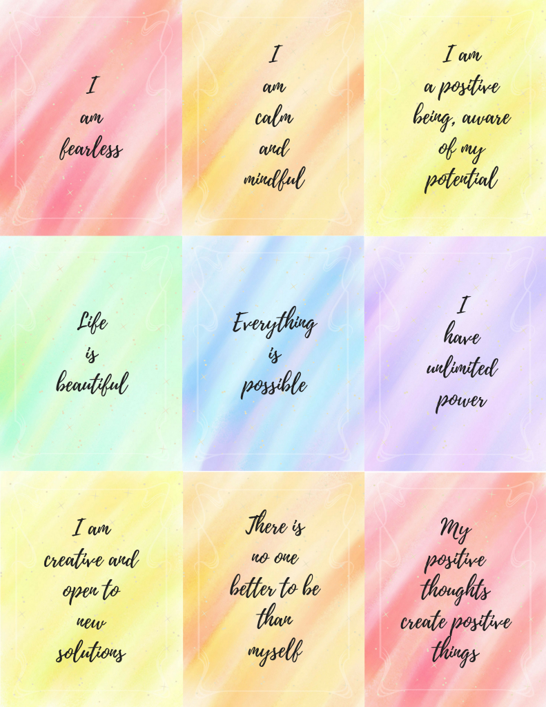 Printable Affirmation Card Templates