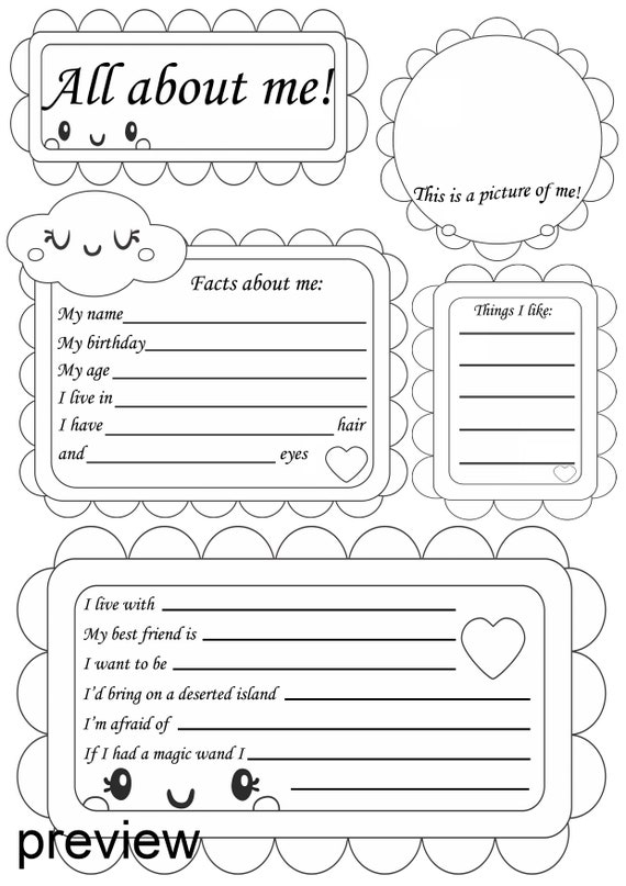 Printable All About Me Activities Printable Free Templates
